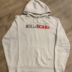 Billabong Embroidered Surf Hoodie Men's Medium M White Red Black Sweatshirt Y2K